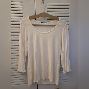 Tahari Cream Long Sleeve Top Size Large